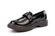 Wild Tribe Girls Rydell Star Strap Detail Slip On Loafer School Shoes Patent Black