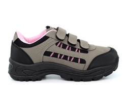 Dek Womens Speyside Hiking/Walking/Trail Touch Fastening Ankle Boots Grey/Pink