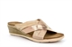 Cipriata Womens Anella Crossover Mule Wedge Sandals With Comfort Padded Insole Rose Gold