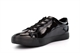 Womens Low Top Lace Up Leisure, Work Or School Shoes/Trainers/Pumps Patent Black