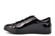 Womens Low Top Lace Up Leisure, Work Or School Shoes/Trainers/Pumps Patent Black