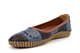 Mod Comfys Womens Punched Comfort Casual Slip On Leather Shoes With Comfort Insole Navy Blue