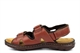 Roamers Mens Touch Fasten Comfort Lightweight Leather Sandals With Deluxe Padded Suede Insole Brown