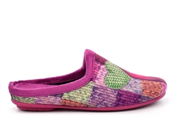 Sleepers Womens Deanna Knitted Mule Slippers With Velour Lining And Padded Insole Pink
