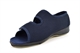 Sleepers Womens Betty Wide Open Touch Fastening Washable Extra Wide Slippers Navy (EEEE Fitting)