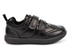 Urban Zone Boys Double Strap Touch Fastening School Shoes With Padded Collar and Tongue Black