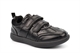 Urban Zone Boys Double Strap Touch Fastening School Shoes With Padded Collar and Tongue Black