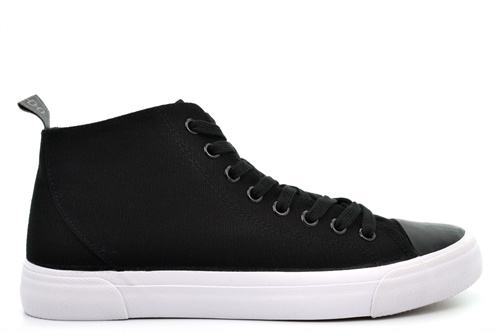 Akedo Mens/Womens Hi Top Canvas Shoes/Pumps Black/White