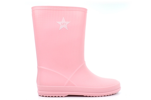 Girls Star Waterproof  Wellington Boots With Textile Lining Pink