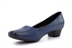 Boulevard Womens Low Heel Plain Court Shoes With Ultra Padded Insole Navy Blue