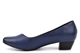 Boulevard Womens Low Heel Plain Court Shoes With Ultra Padded Insole Navy Blue