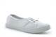Dek Womens/Girls Low Cut Canvas Shoes/Slip On Pumps With Elastic Lace All White