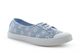 Dek Womens/Girls Low Cut Canvas Shoes/Slip On Pumps With Elastic Lace Floral Blue