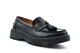 Cipriata Womens Omara Tassel Slip On Coated Leather Shoes/Loafers Black