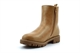 Seed Heritage Girls Zip Up High Faux Leather Ankle Boots With Rugged Sole Tan