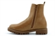 Seed Heritage Girls Zip Up High Faux Leather Ankle Boots With Rugged Sole Tan