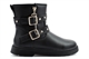 Girls Biker Boots/Ankle Boots With Inside Zip Fastening And Buckle Detail Black