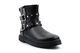 Girls Biker Boots/Ankle Boots With Inside Zip Fastening And Buckle Detail Black