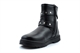 Girls Biker Boots/Ankle Boots With Inside Zip Fastening And Buckle Detail Black