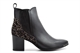 Womens Faux Leather Ankle Boots With Side Zip Fastening And Mid Block Heel Black