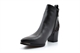 Womens Faux Leather Ankle Boots With Side Zip Fastening And Mid Block Heel Black