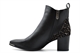 Womens Faux Leather Ankle Boots With Side Zip Fastening And Mid Block Heel Black