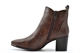 Womens Faux Leather Ankle Boots With Side Zip Fastening And Mid Block Heel Brown