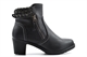 Lilley Womens Ankle Boots With Block Heel And Inside Zip Fastening Black