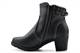 Lilley Womens Ankle Boots With Block Heel And Inside Zip Fastening Black