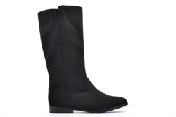 Cat & Jack Girls Faux Suede High Leg Calf Boots With Side Zip Fastening Black