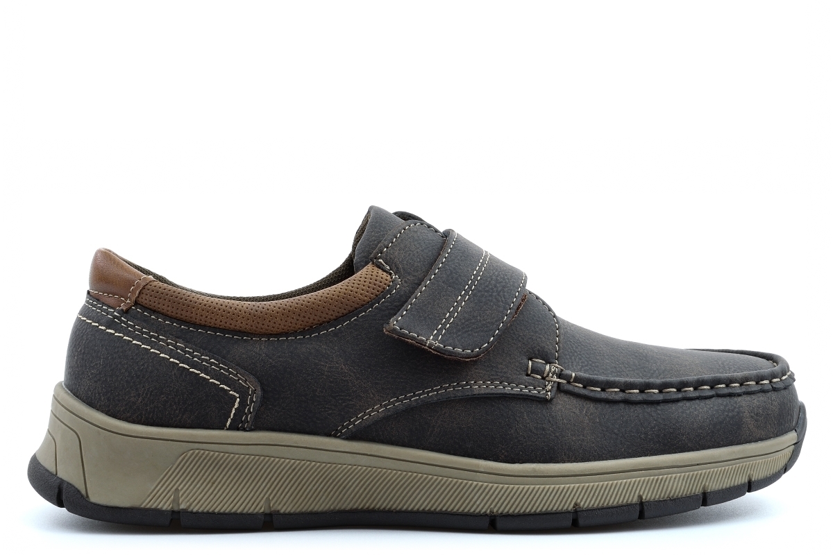 Scimitar Mens Touch Fastening Shoes Comfort Shoes Mens Casual Shoes  Brown/Black