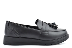Krush Girls School Shoes/School Loafers With Tassel Detail Black