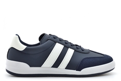 Dek Mens Kite Twin Stripe Retro Lace Up Trainers With Padded Textile Insole Navy/White