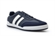Dek Mens Kite Twin Stripe Retro Lace Up Trainers With Padded Textile Insole Navy/White