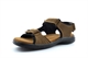 Roamers Mens Touch Fastening Sports Leather Sandals With Real Suede Insole Brown