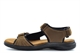 Roamers Mens Touch Fastening Sports Leather Sandals With Real Suede Insole Brown