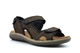 Roamers Mens Leather Sandals Touch Fastening Sports Sandals With Real Suede Insole Brown