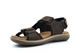 Roamers Mens Leather Sandals Touch Fastening Sports Sandals With Real Suede Insole Brown