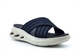 Cipriata Womens Elina Lightweight Cross Over Mule Sandals With Low Wedge Heel Navy