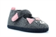 Sleepers Girls Touch Fastening Slippers With Natural Rubber Sole Grey