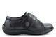 Dr Keller Womens Rita Wide Fit Real Leather Touch Fastening Casual Comfort Shoes Black (EE Fitting)