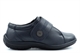 Dr Keller Womens Rita Wide Fit Real Leather Touch Fastening Casual Comfort Shoes Navy (EE Fitting)