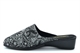 Sleepers Womens Priya Wedge Heel Slip On Mule Slippers With Brocade Textile Upper Black/Silver