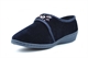 Sleepers Womens Elsie Touch Fasten Memory Foam Wedge Heel Wide Fit Slippers Navy (E Fitting)