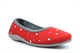 Sleepers Womens Isla Memory Foam Dotted Ballerina Slippers Red/Grey