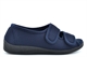 Sleepers Womens Dora Touch Fastening Memory Foam Wide Open Slippers With Rubber Sole Navy Blue