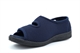 Sleepers Womens Dora Touch Fastening Memory Foam Wide Open Slippers With Rubber Sole Navy Blue