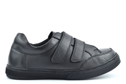 Chatterbox Boys Tyler Touch Fastening Leather School Shoes With Memory Foam Insole Black