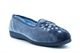 Sleepers Womens Nieta Embroidered Machine Washable Memory Foam Comfort Slippers Blueberry