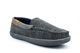 Zedzzz Mens Neville Moccasin Style Slippers With Tweed Textile Upper And Terry Lining Grey